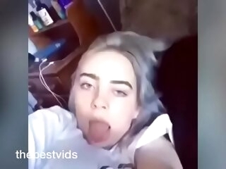 FAP Compilation of Billie Eilish Talking In the matter of Will not hear of Favorite Thing: COCK!!!