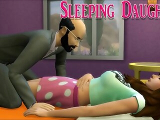 Dad Fucking Sleeping Daughter Chips He Came Domicile Soak From Work